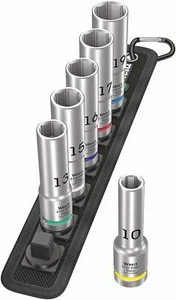 Wera Tools GERMANY 1/2 Drive 6 Pce Deep Socket Set Colour Coded 10mm - 19mm - Picture 1 of 12