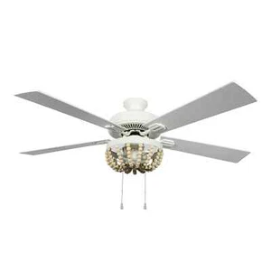 August 52 in. LED Indoor Cream Ceiling Fan with Light - Picture 1 of 7