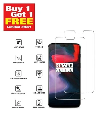 For OnePlus 6 2.5D 9H Tempered Glass Screen Protector Premium Protection upgrade - Image 1 of 3