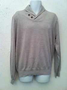 Polo Ralph Lauren Sweater Solid Gray Button Merino Wool Shawl Collar Size XL NWT - Picture 1 of 11