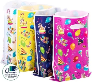 Bolsas de plástico para regalos de fiesta, colores surtidos, 48 unidades - Imagen 1 de 6