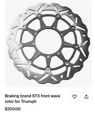 Тормозной ротор STX Brand Front Wave для Triumph Bonneville/Scrambler 01-15 - Изображение 1 из 2