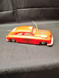 Vintage Saunders 225 Police Squad Car rot Kunststoff 8" Friction Car 1950er USA - Bild 1 von 18
