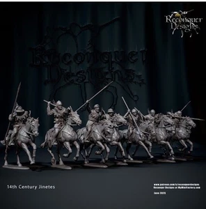 Miniature da gioco da tavolo 28 mm medievali XIV secolo Jinetes stampate in 3d - Foto 1 di 4