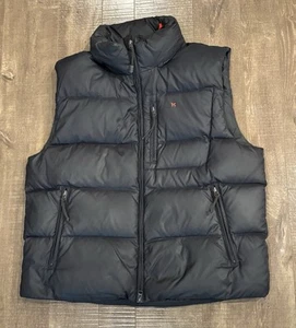 Polo Ralph Lauren RLX Men L Black Warm Puffer Down Vest Zip Pockets Y2K Nylon F5 - Picture 1 of 6