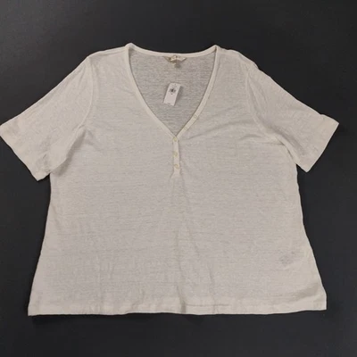 Top de lino para mujer Banana Republic cuello en V botón delantero talla XXL overzide nuevo con etiquetas Foto 1 de 4