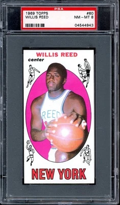1969-70 Topps #60 Willis Reed PSA 8 - Image 1 of 2