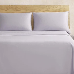 Blissful Dreams Set Lenzuola 100% Raso Cotone 3 Pezzi Doppio Sera Haze Viola - Foto 1 di 8