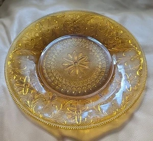 Tiara Amber Gold Glass Dinner Plate Indiana Glass 10.25” - Picture 1 of 5