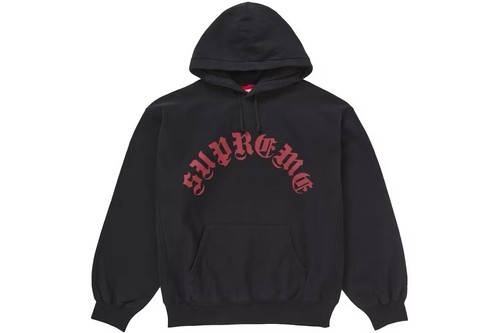 Felpa con cappuccio Supreme Printed Arc nera media nuova