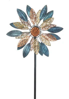 Windrad Windspiel Gartenstecker Gartendekoration Dekostecker ORNAMENT aus Metall - Bild 1 von 4