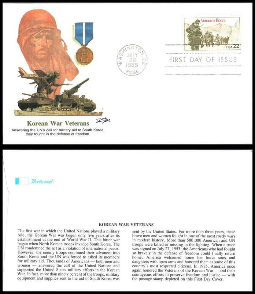 1985 Korean War Veterans military UN Korea Sc 2152 FDC with Fleetwood cachet - Image 1 of 1