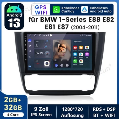 Für BMW 1er E81 E82 E87 E88 2004-2011 CarPlay Android 13 Autoradio BT DAB 2+32GB - Bild 1 von 4