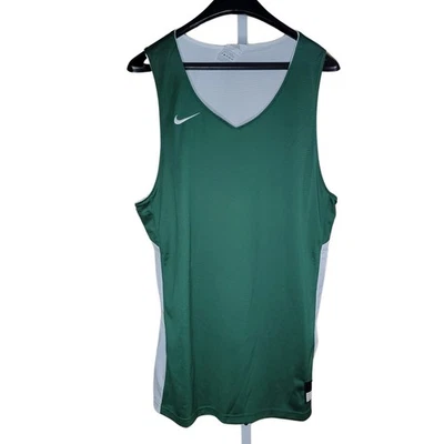 Nike Basketball Jersey Sleeveless Athletic Training Green White L - Image 1 of 4