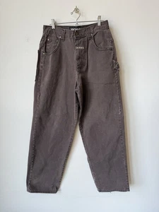 Vintage USA Boss Jeans 31X32 Braun Denim Baggy Y2k Wide Leg Skater Große Taschen - Bild 1 von 6