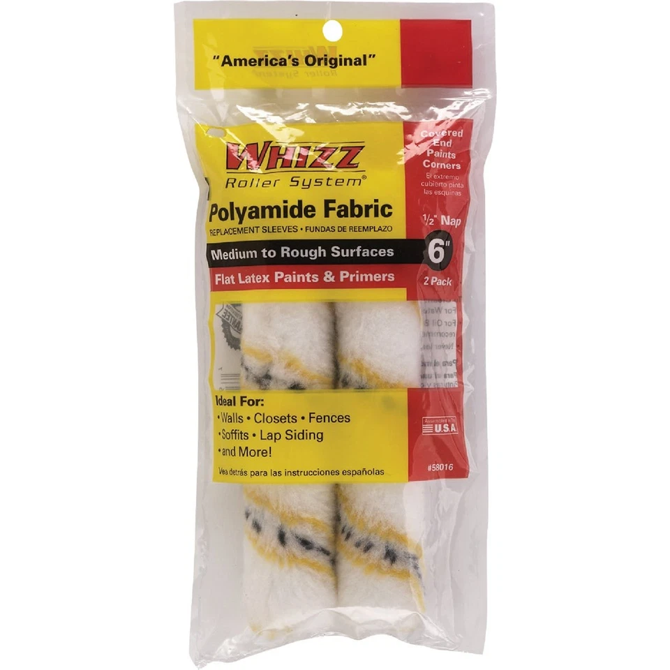 Whizz Gold Stripe 6 In. x 1/2 In. Refill Woven Fabric Roller Cover (2-Pack) - Image 1 of 1
