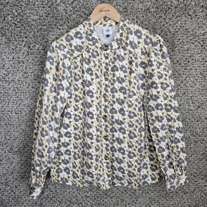 CAbi Shirt Jacket Womens Medium Yellow Providence Button Style 5854 Animal Print - Picture 1 of 7