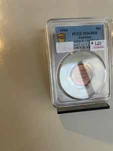 Israel Coins: Mil 1944, Grade MS-64 Red Vrown by PCGS: $120 - Bild 1 von 2