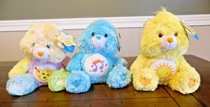Lot of 3 Special Comfy Care Bears 2005, Work of Heart, Funshine , Hearsong 8" - Picture 1 of 14