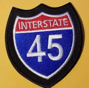 Parche bordado US Primary Interstate 45 Highway aprox 2,75x3" * - Imagen 1 de 2