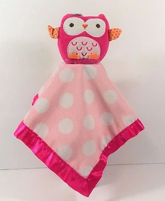 Manta de seguridad Circo Owl Lovey rosa con lunares blancos bebé niña  Foto 1 de 4