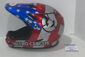 TRAVIS PASTRANA SIGNED BELL NITRO CIRCUS FULL SIZE HELMET PROOF PSA COA - Picture 1 of 4