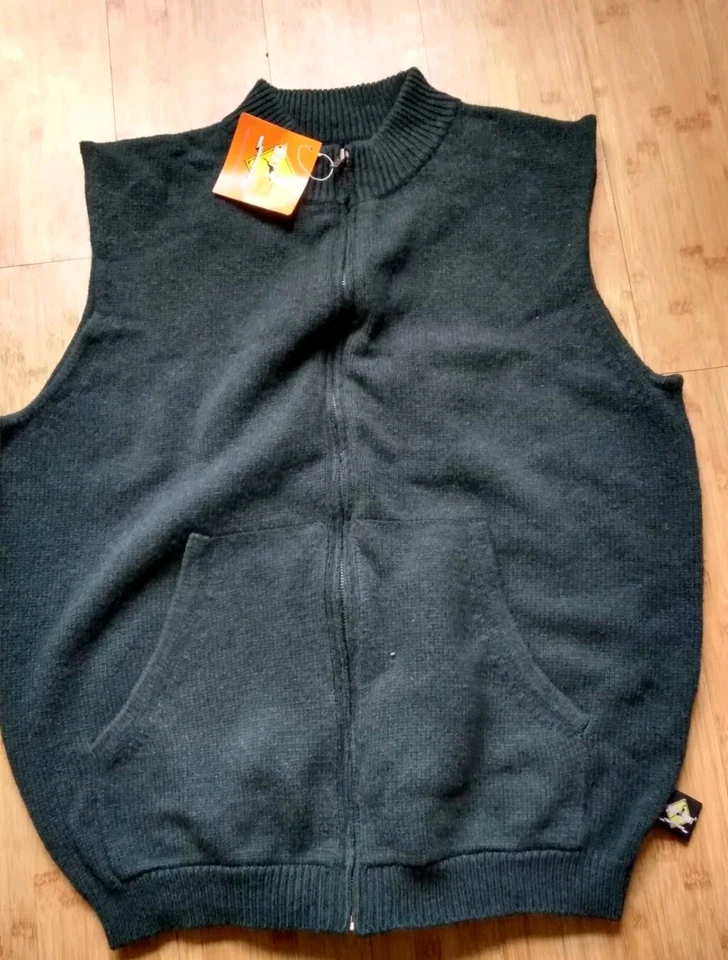 HOT SHOT NEW Wool Blend Zip Up Vest Jacket Men's XL Dark Green  - Image 1 of 4