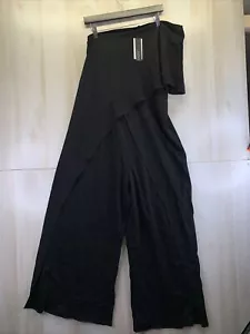 Zanzea Black Asymmetrical Wide Leg Romper Jumpsuit Womens Size XL NWT-7003 - Picture 1 of 5