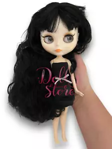 Blythe Doll Wavy Black Hair Glossy Face Nude Jointed Body White Skin "12 + Gifts - Picture 1 of 2