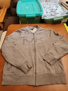 Michael Kors Men's XL L/S Gray Full Zip Lightweight MK Logo Jacket EUC. GB34 - Picture 1 of 10