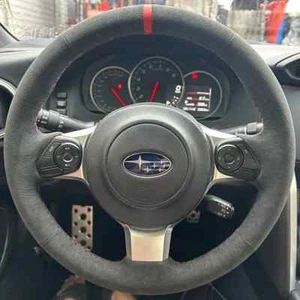 Cubierta de volante de coche de gamuza negra cosida a mano para Toyota GR86 2017-2023 HÁGALO USTED MISMO - Imagen 1 de 12