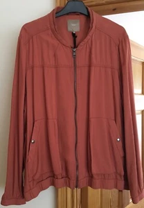 NEXT Rust Orange Bomber Jacket UK 20 Viscose Zip-Up Lightweight Outerwear - Picture 1 of 24