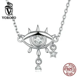 Collar de boda Voroco de plata de ley 925 misterioso ojo de diablo clavícula - Imagen 1 de 12