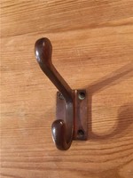Vintage Bronze Finish Double Hook with 4 Screw Holes on Plate