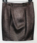 Trina Turk 12 Skirt Metallic Stretch Lined Zipper Waist Band  Deep Purple Bronze