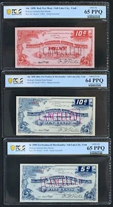 NQC UT - Bishop's General Store House 1898 5C, 10C B, 10C R (3 notas canceladas) - Imagen 1 de 2