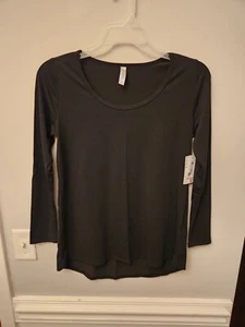 Nuevo con etiquetas Top túnica LulaRoe Lynnae para mujer S PEQUEÑO manga larga negro color liso  - Imagen 1 de 3