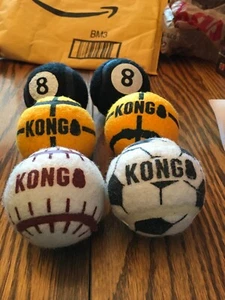 6 Kong Balls (2 Basketball, 1 Baseball, 2 Cue Ball, 1 Soccer Ball ) NWOT - Picture 1 of 1
