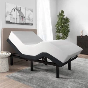 14"Twin XL Adjustable Bed Base/Upholstered Bed with Wireless Remote (Only Base) - Picture 1 of 7