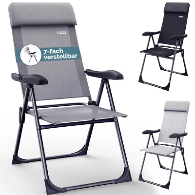 Casaria Gartenstühle Hochlehner Klappstuhl 2er Set Alu Klappbar Campingstuhl