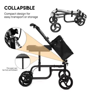NEW Foldable Knee Walker Scooter Mobility Walking Equipment Alternative Crutches - Picture 1 of 13