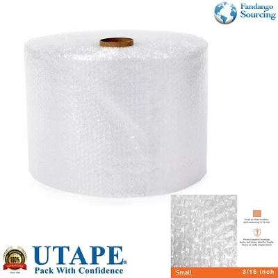 3/16" Small Bubbles Plastic Wrap Cushioning wrap 12"x25feet Perforated every 12" - Image 1 of 4