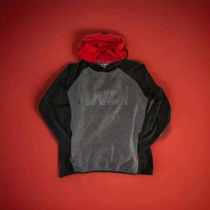 Boys Sweatshirt Hoodie AND1 Size L 10-12 Front Pocket Black Red Basketball  - Picture 1 of 4