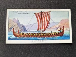 1936 Churchman's Story of Navigation Card # 12 A barco vikingo (en muy buen estado/ex) - Imagen 1 de 3