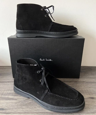 PAUL SMITH BLACK LEATHER SUEDE PAXTON CHUKKA BOOTS UK 7 EU 41 MADE IN ITALY BNIB Foto 1 de 4