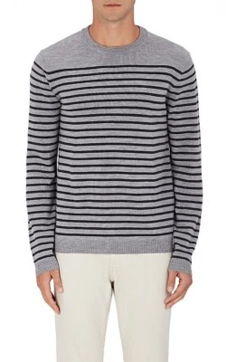 BARNEYS NEW YORK MEN'S STRIPED WOOL CREWNECK SWEATER SIZE LARGE - Image 1 of 4