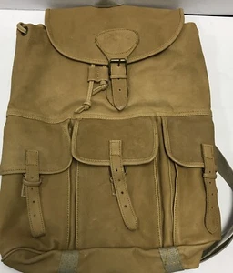 Vintage Tan Soft Leather Camel Brand Rucksack, with Pockets - Picture 1 of 4