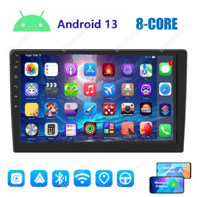 Android 13 Car Stereo Radio Head Unit 9" Double Din 8-Core 4+64G GPS CarPlay DSP - Image 1 of 4