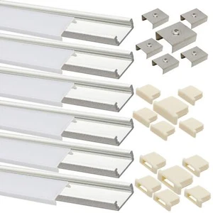 LED surface mount profile set 6m aluminum White matte cover + Accessories 12mm s - Picture 1 of 7