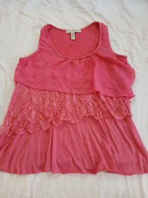 Blusa sin mangas French Laundry para mujer rosa elástica talla M capa superior verano Foto 1 de 4